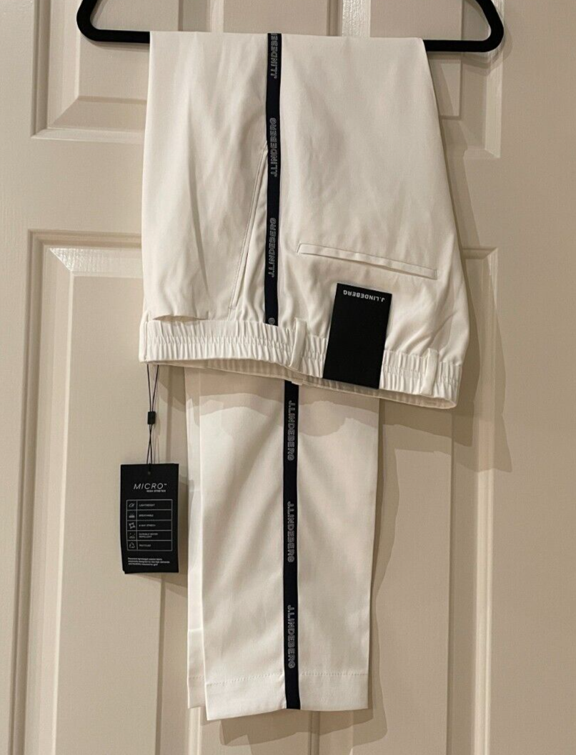 J. Lindeberg Golf Men's Stuart Stripe Pants 31 x 32 White