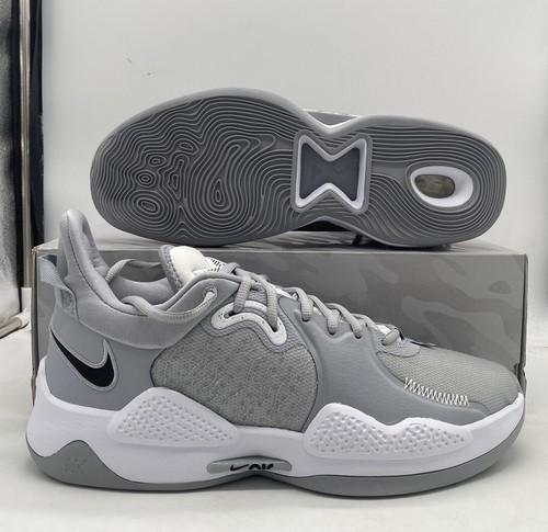 

Nike PG 5 TB Promo Wolf Серо-белые низкие кроссовки DM5045-003 Мужские размеры, Серый, Nike PG 5
