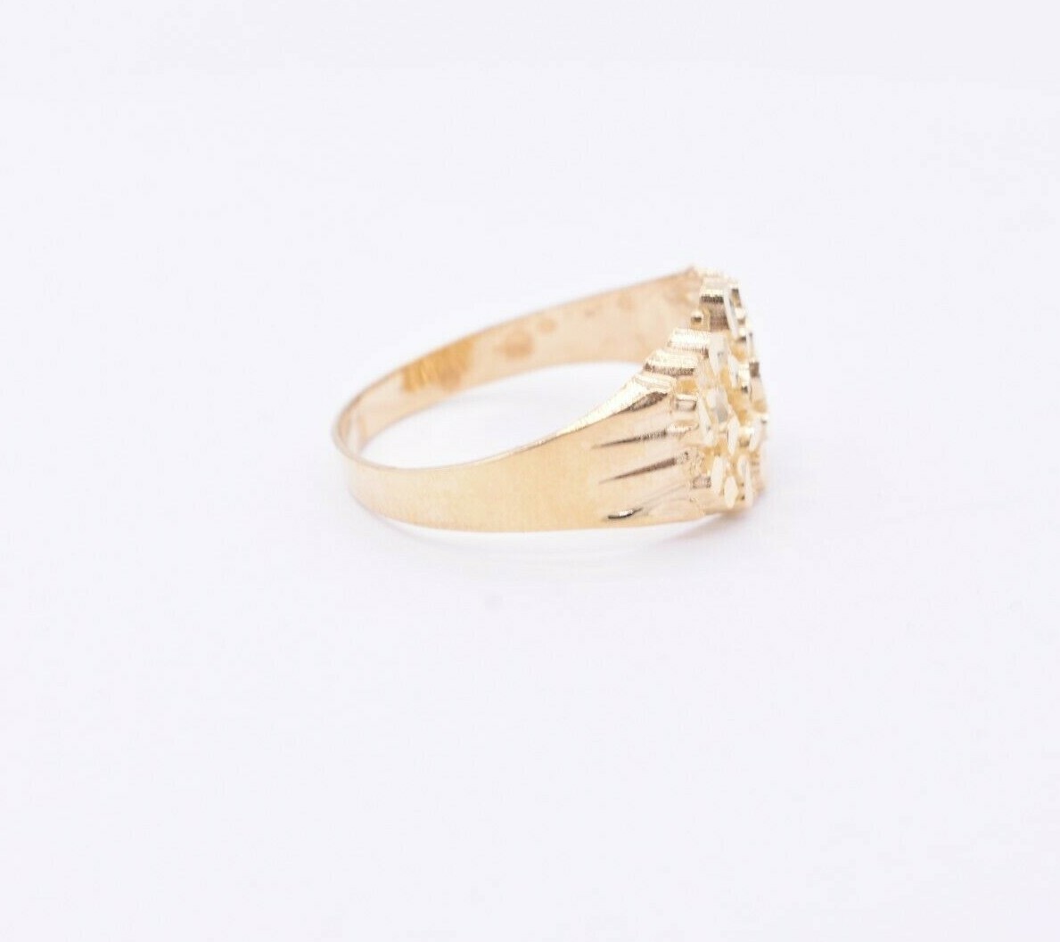 Pre-owned Bayam Unisex Nugget Oval Ring Real Solid 10k Yellow Gold All Sizes