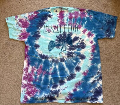 Liquid Blue Tue-Dye Led Zeppelin Shirt, Brand New, Mens Sizes