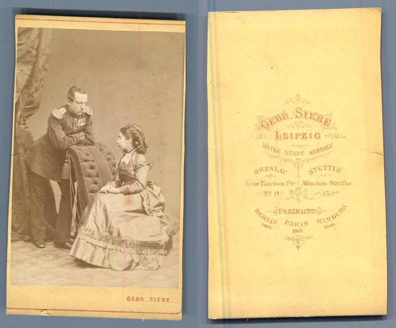 Siebe Leibzig German Officer, Ã  Identifier  Cdv, Vintage Albumen  Carte De Visit