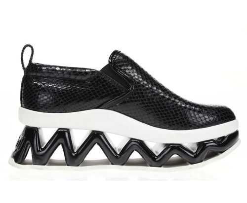 Pre-owned Marc By Marc Jacobs Womens Ninja Wave Black Snake Print Platform Sneaker Us35-36