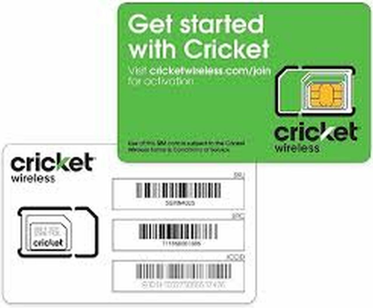 New Cricket Wireless Universal sim card Nano fits all phones EBG