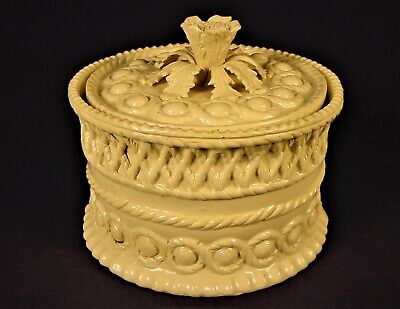 EXTREMELY RARE 1860 ROUND DAVENPORT HIGHLY DECORATED GAME DISH YELLOW WARE
