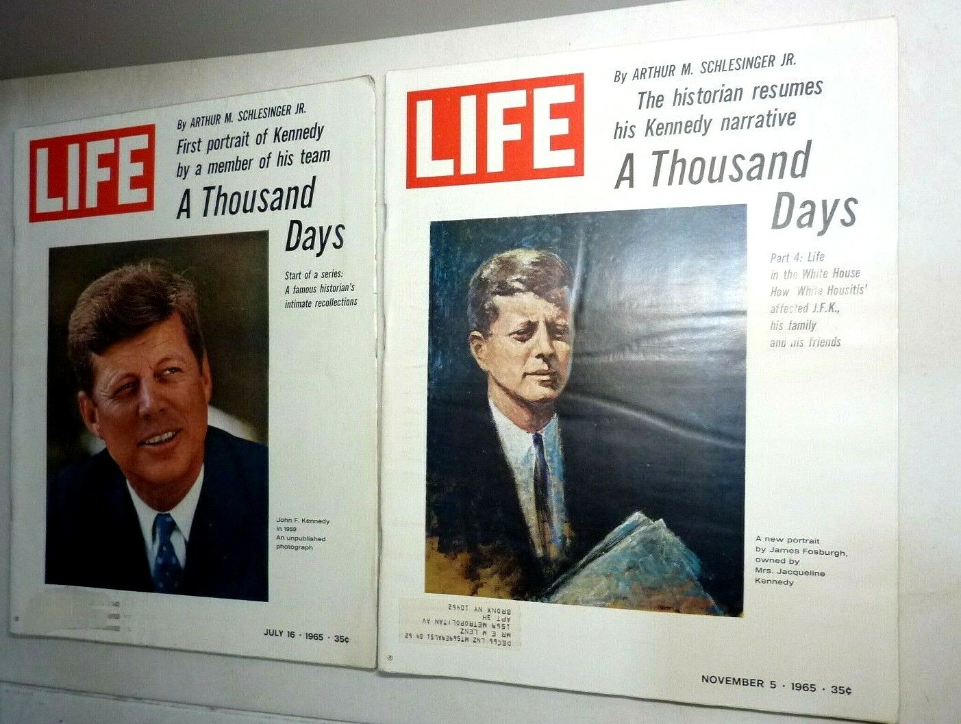Vintage 2 LIFE MAGAZINE JULY 16, 1965 & NOVEMBER 5, 1965 JFK