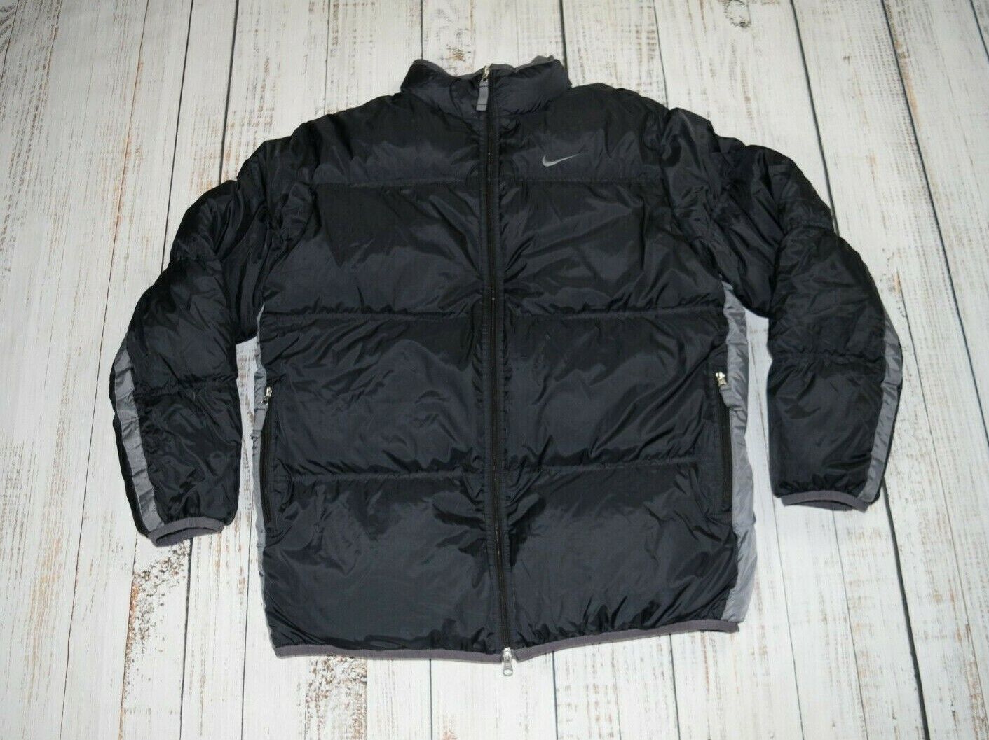 VINTAGE 00's NIKE MENS BLACK DOWN PUFFER JACKET EMBROIDERED RARE CENTER LOGO XL VINTAGE 00's NIKE MENS BLACK DOWN PUFFER JACKET EMBROIDERED RARE CENTER LOGO XL