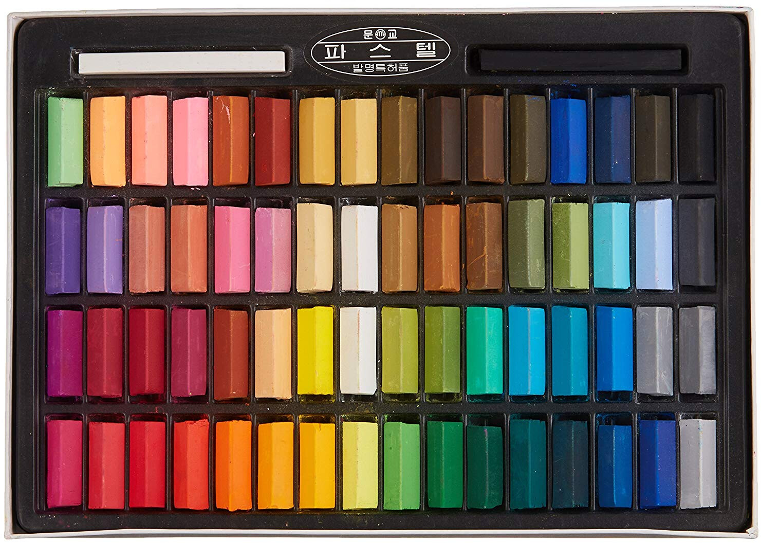 Mungyo Non Toxic Square Chalk, Soft Pastel, 64 Pack, Assorted Colors (B441R078-7