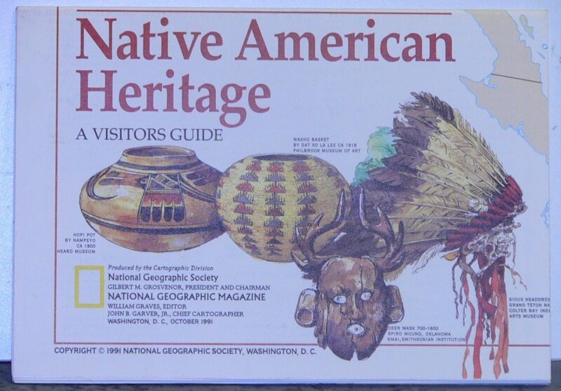 Vintage 1991 National Geographic Native American Heritage A Visitors Guide