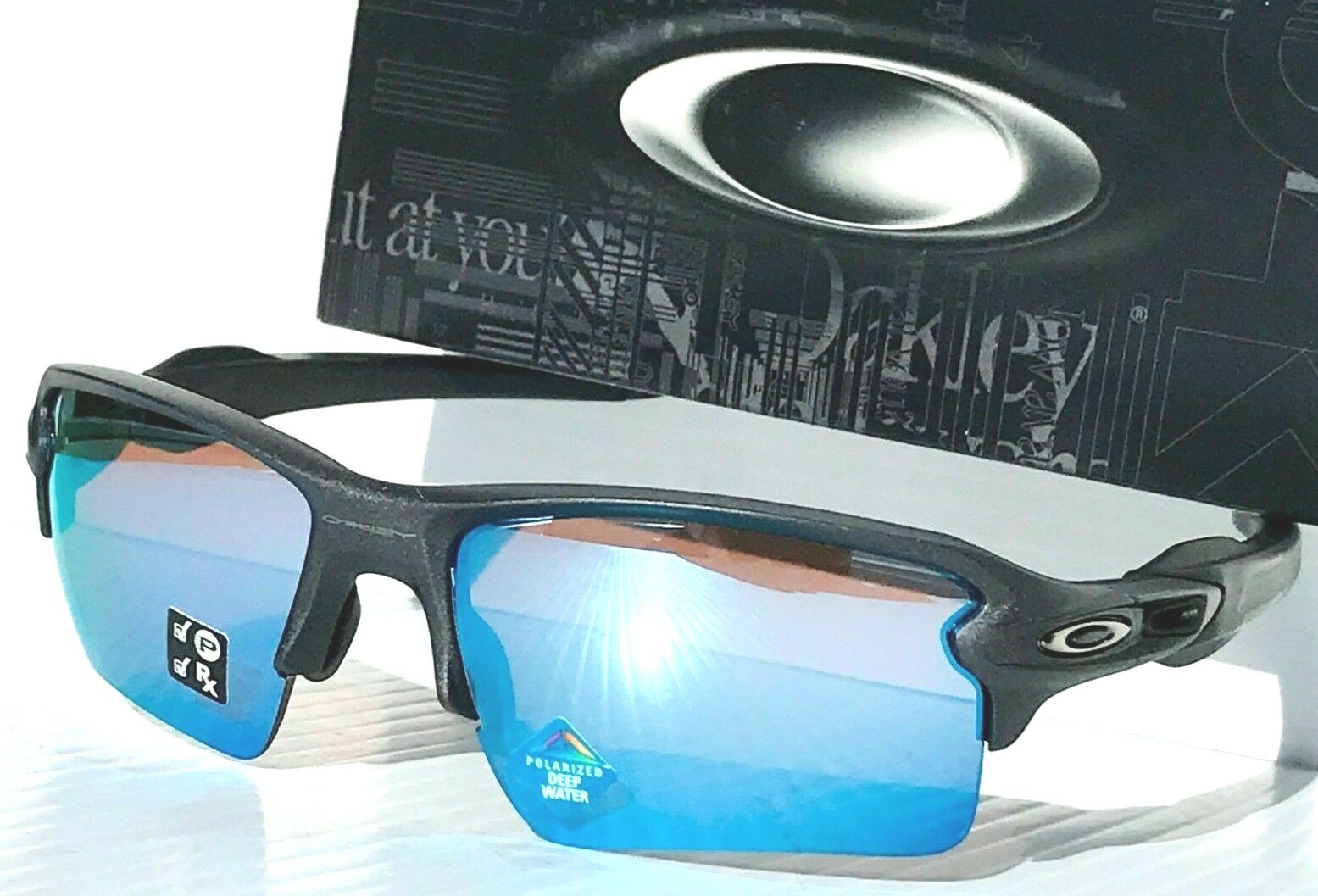 NEW Oakley Flak 2.0 XL Lead Steel PRIZM POLARIZED Deep Water NEW Oakley Flak 2.0 XL Lead Steel PRIZM POLARIZED Deep Water