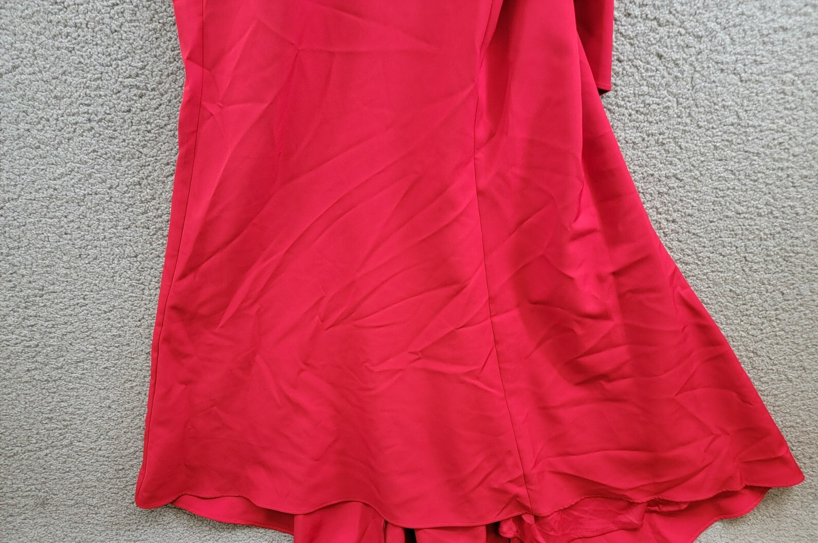AQUA Strapless Scuba Bow Gown Women's 6 Red Solid Straight Neck Back Zip Closure - Picture 4 of 15