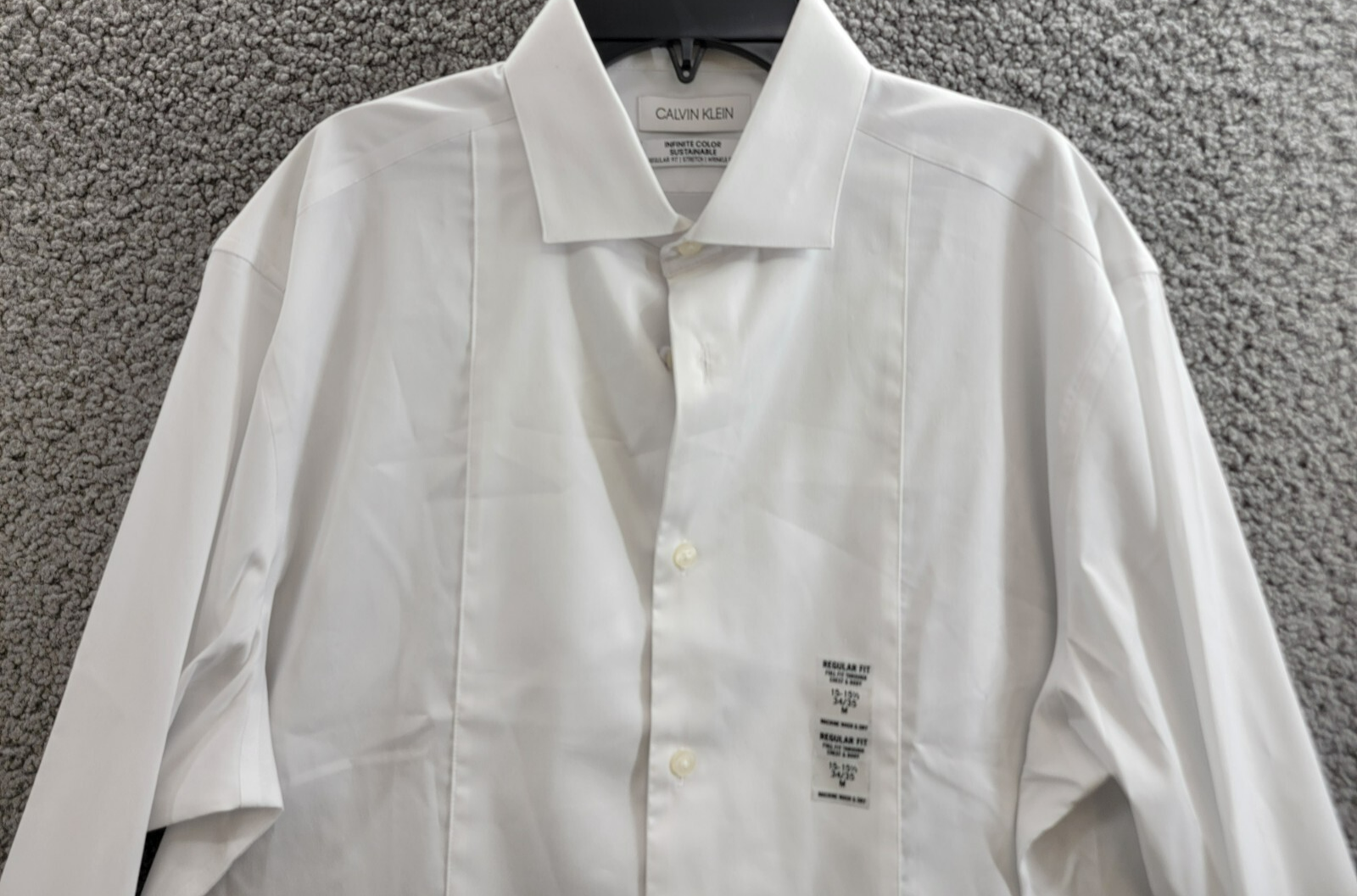 Calvin Klein Infinite Color Regular Fit Dress Shirt Men's M 15-15.5 34-35 White - Picture 3 of 19