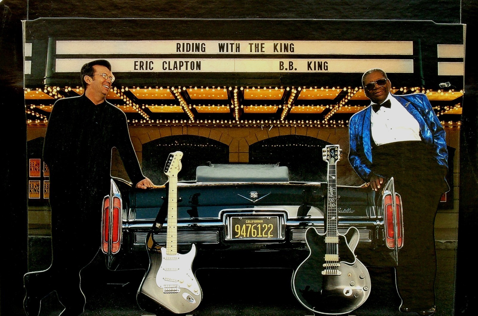 ERIC CLAPTON-B. B . KING-SIGNED-AUTOGRAPH COUNTER DISPLAY~RIDING WITH THE KING