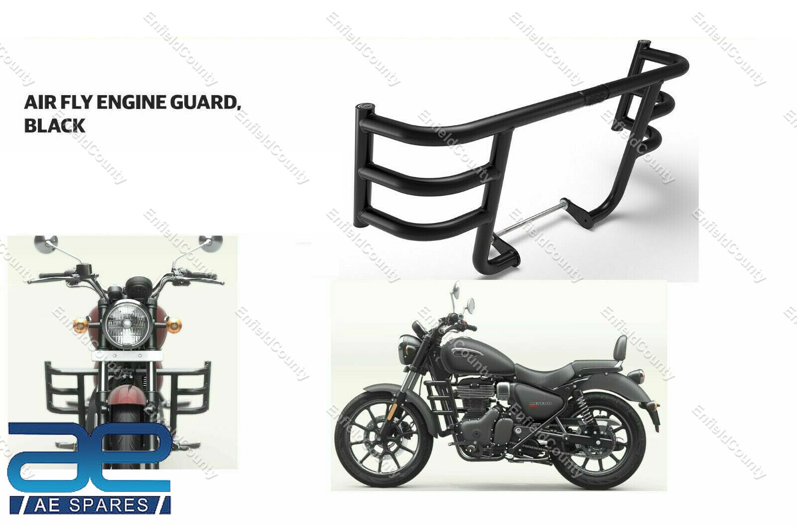 For Royal Enfield Meteor 350 Air Fly Engine Guard Black 