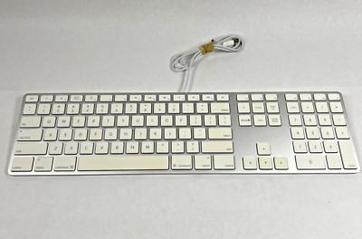 Apple A1243 USB Wired Keyboard Aluminum Slim with Numeric KeyPad MB110LL/A