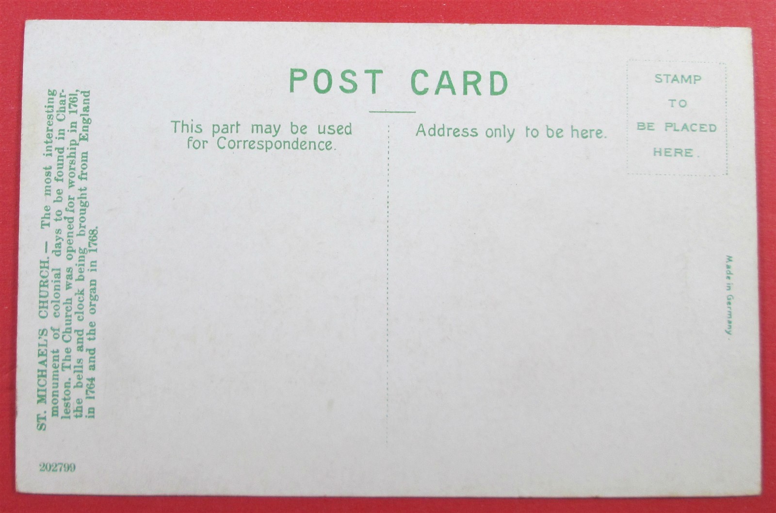 St. Michael's Church, Charlestown, SC Postcard (#4546)