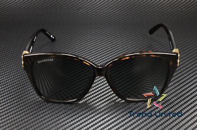 Pre-owned Balenciaga Bb0135sa 002 Squared Havana Solid Green 59 Mm Women's Sunglasses