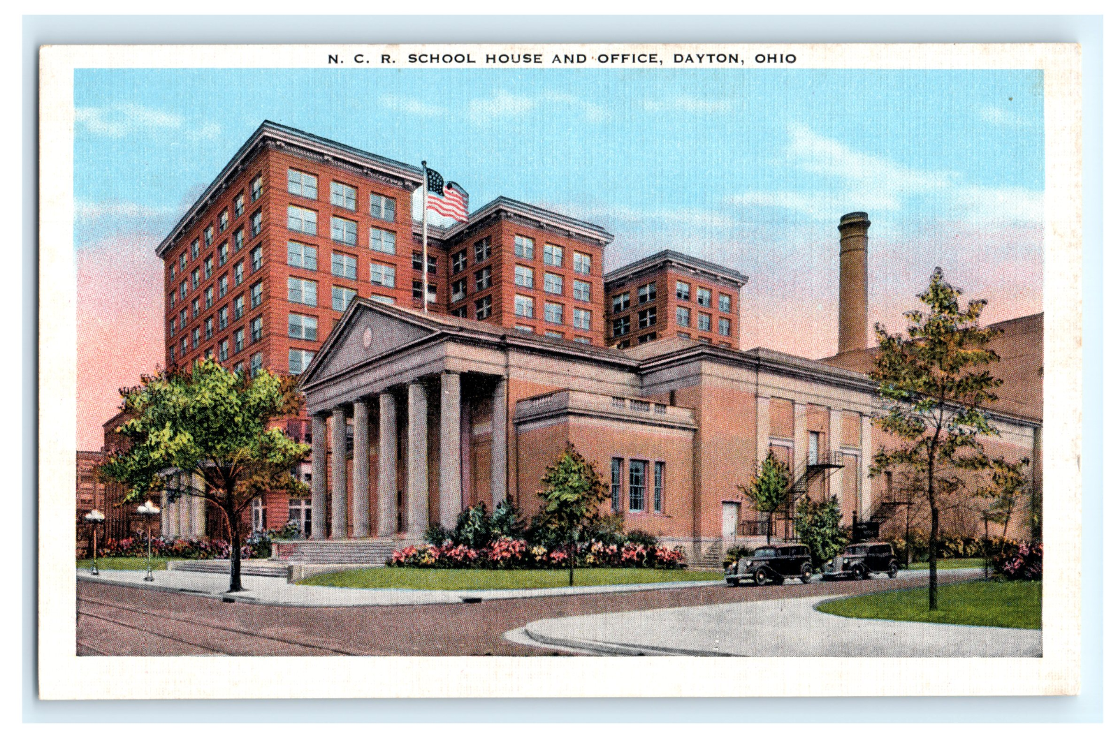 【紙モノ 1940-50年代 オハイオ鉄道給与明細カード】 Postcard OH Dayton Ohio National Cash Register NCR School