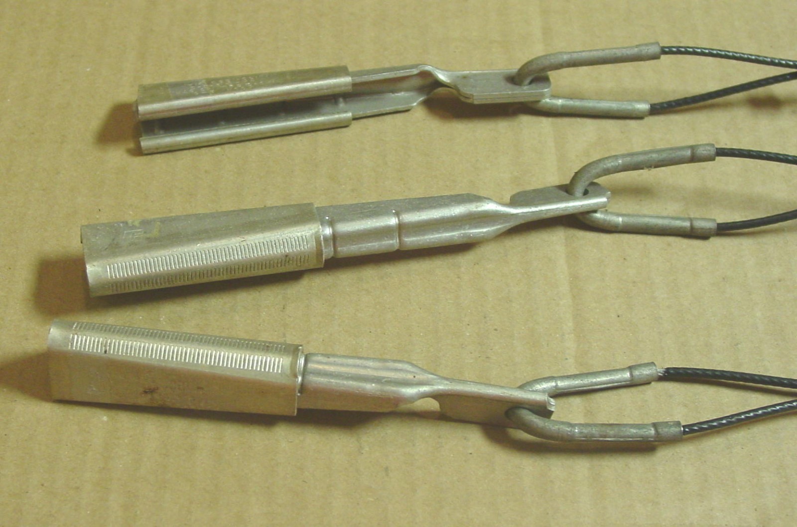 Lot of 3 Aluminum Cable Type ACSR 2-6 Wedge Clamps, 1/0-6 Sol., 1-6 Str. AAAC 2-