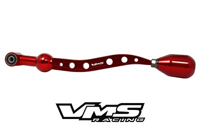 VMS RACING RED DUAL BEND SHORT SHIFTER + RED TYPE-R BILLET SHIFT KNOB FOR ACURA