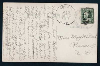 PRESBYTERIAN CHURCH SOURIS NORTH DAKOTA 1911 RPPC REAL PHOTO POSTCARD