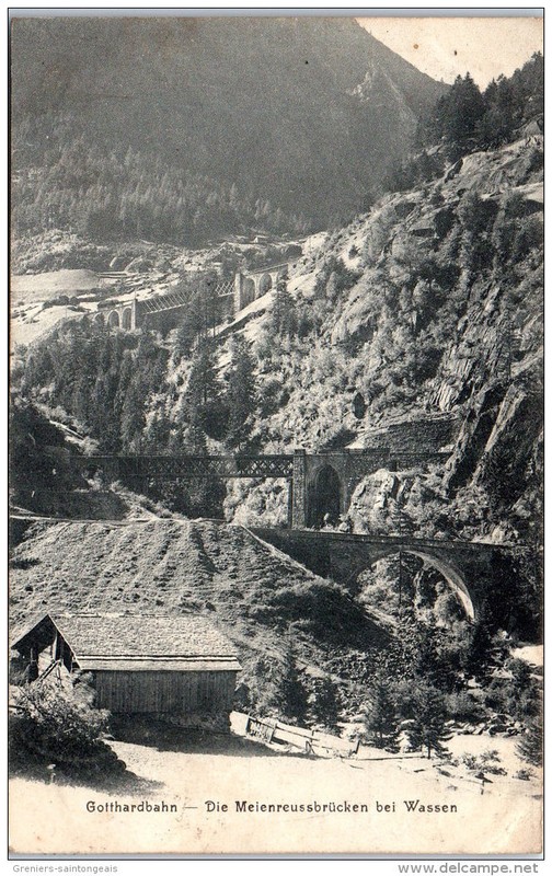 Suisse - Valais - Gotthardbahn 6 Die Meienreussbrucken Bei Wassen.