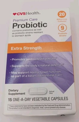 Premium Care Extra Strength Probiotic 15 Vegetable Capsules Exp 5/25+