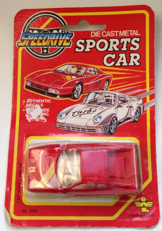 Vintage Speedrive Ca. Hot Wheels -Playart Ã¤Hn. - Ferrari Testarossa - Ovp