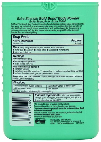 Gold Bond Medicated Extra Strength Body Powder, 10 Ounce Containers (Pack of 3)