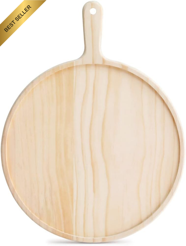 12 Inch round Premium Wooden Pine Food Serving Tray Charcuterie Board Paddle Hom