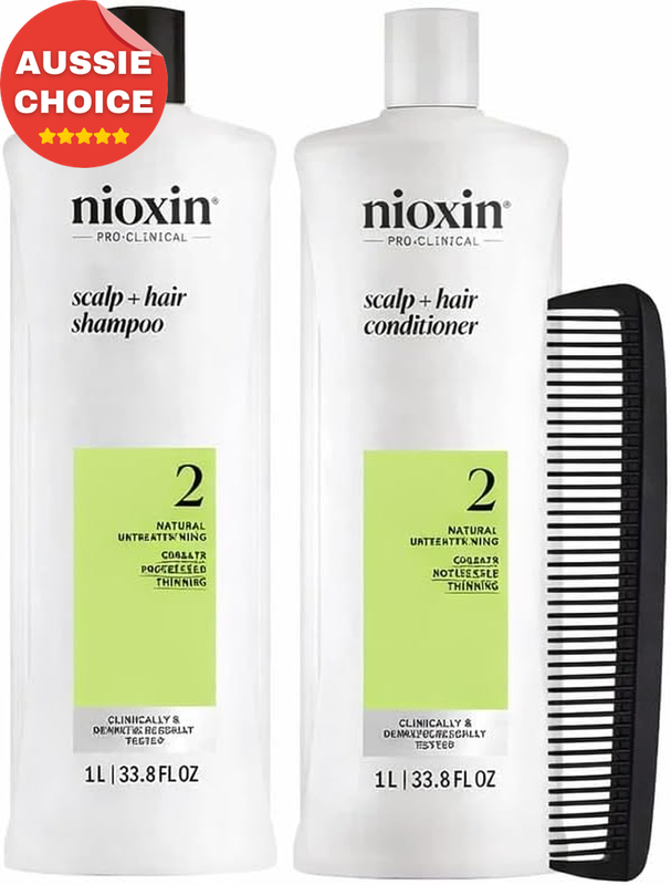 System 2 Cleanser Shampoo Scalp Revitaliser 1000ml Duo Bundle Bonus Comb