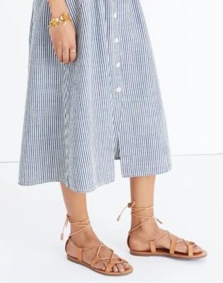 Madewell The Boardwalk Lace Up Sandals 8 NWOT