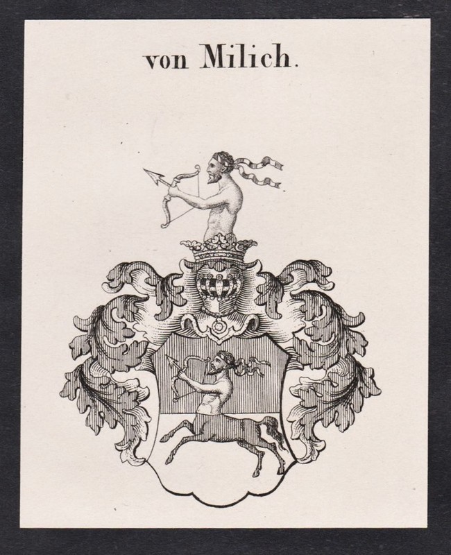 Milich Armoiries Coat Of Arms HÃ©Raldique Heraldry Genealogie Gravure Sur Cuivre