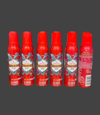 6x Old Spice KRAKENGARD No Gas Deodorant Body Spray Perfume for Men, 4.73OZ