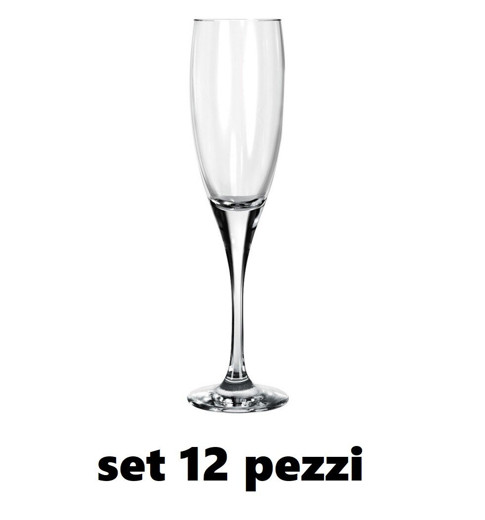 Set Servizio 12 Pezzi Bicchieri Calici Vetro 190ml Champagne Spumante sus