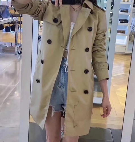 Pre-owned Coach Women's Mid Length Tan Trench Coat $550 Retail Price In Brown