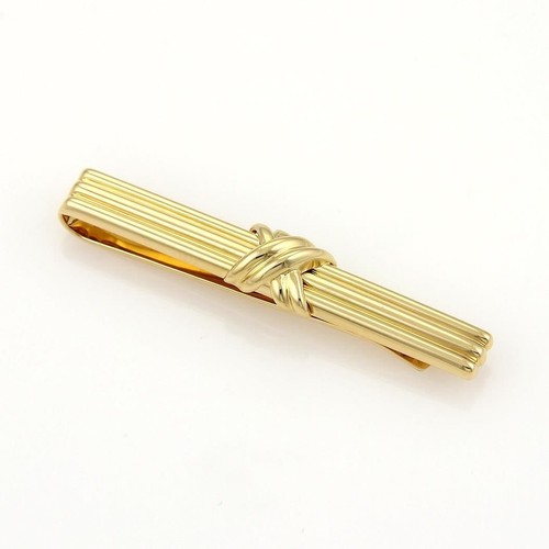 Vintage Art Deco Gold Tone Tie Clip: THA Initials