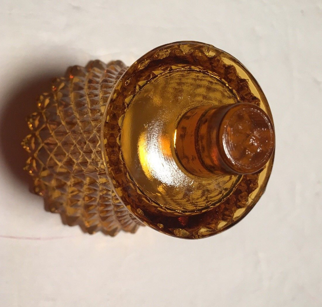 VINTAGE HOME INTERIORS Amber color GLASS Diamond pattern  VOTIVE CUP