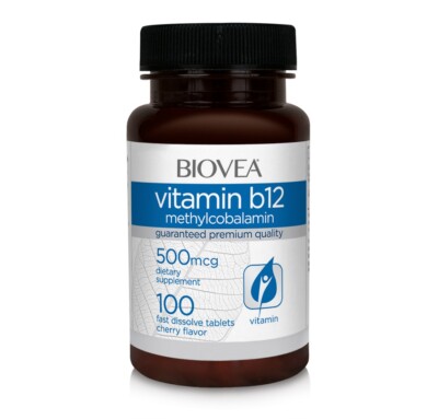 VITAMIN B12 (Methylcobalamin) 500mcg 100 Fast Dissolve Tablets by BIOVEA 11/24
