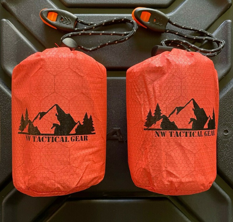 2 Pack Emergency Sleeping Bag Outdoor Camping Gear For Hiking