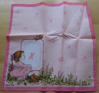 Sarah Kay Taschentuch H Initial retro Geschenk selten romantisch