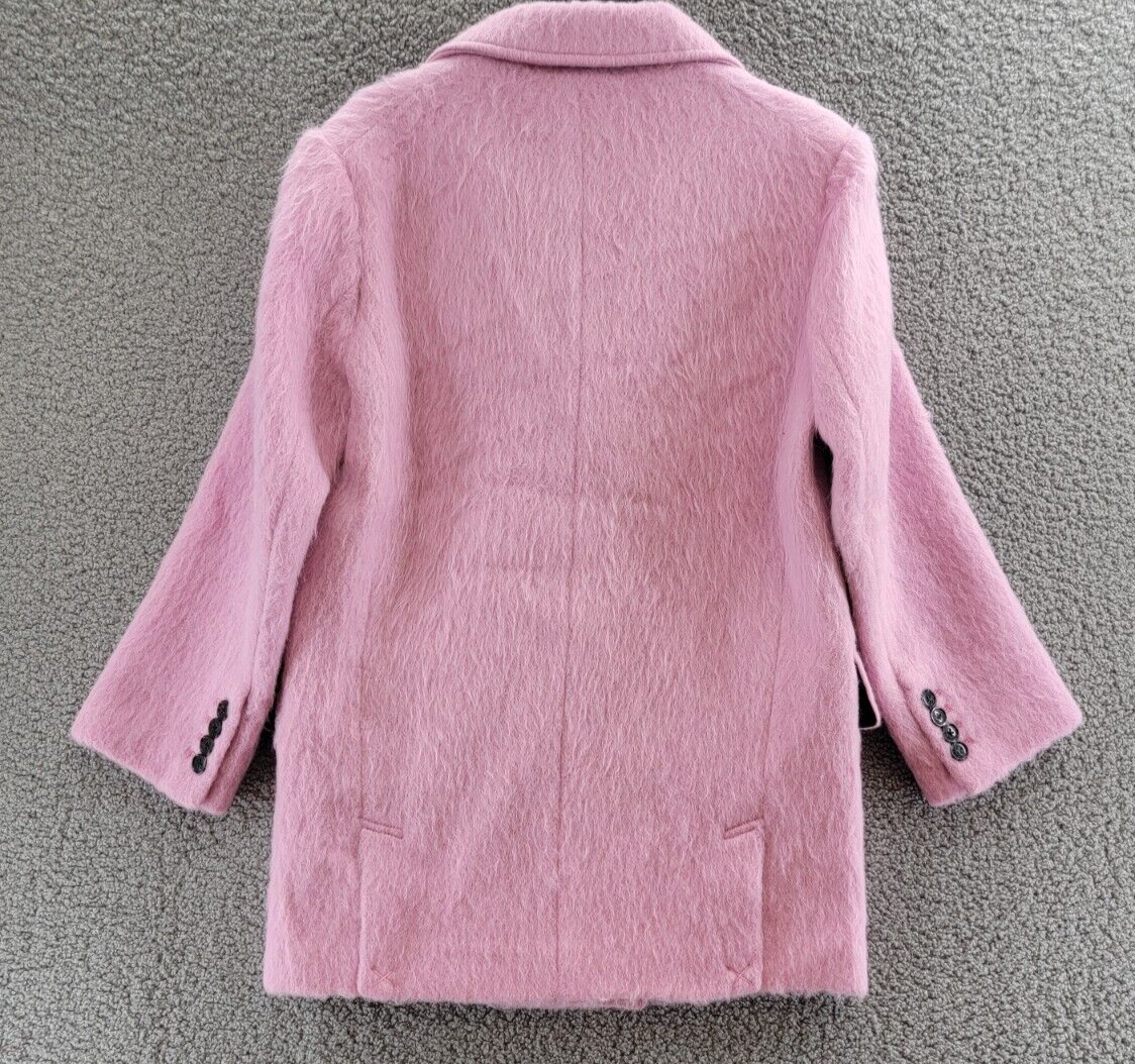 STAND STUDIO Esme Wool Blend Jacket Women's 32 Pink Double Breasted Long Sleeve - Picture 8 of 14