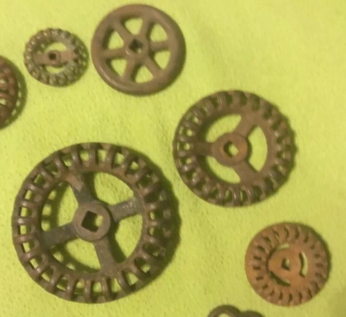 VTG ~ Valve Handles ~ Cast Iron ~ Lot of 12 ~ Industrial Steampunk Art ~Supplies