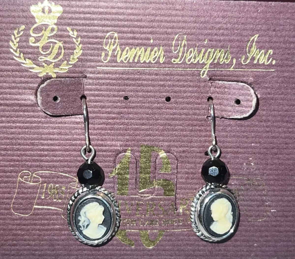 Premier Designs Jewelry Silhouette Cameo Pierced Earrings New