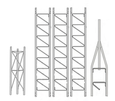 ROHN 25SS040 25G Series 40' Self Supporting Tower Kit 