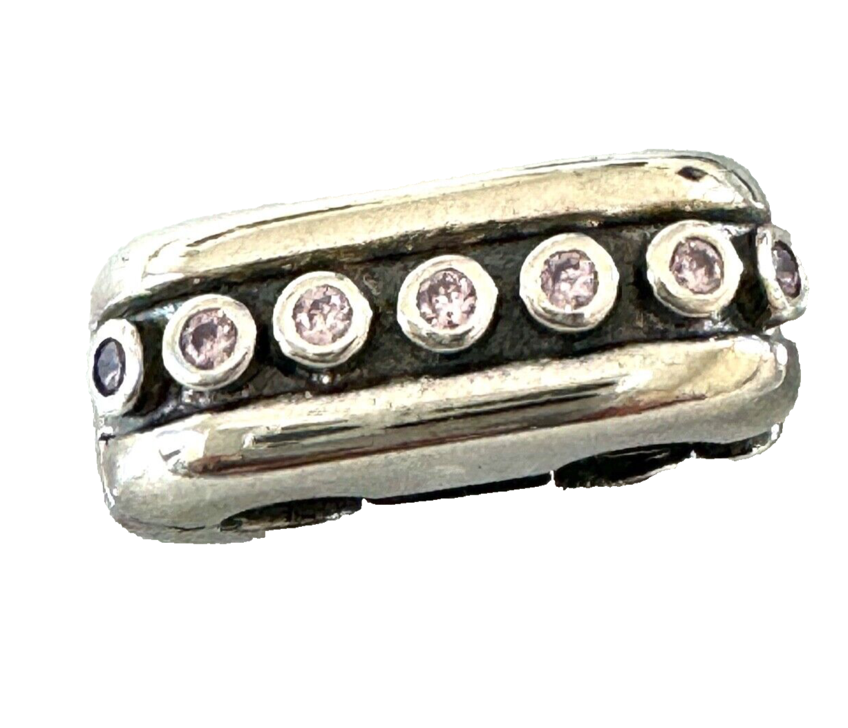 PANDORA Double Diva Pink CZ Clip Retired 790855PCZ PANDORA Double Diva Pink CZ Clip Retired 790855PCZ