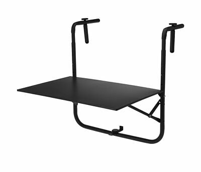 Metall Balkon Hängetisch schwarz - 60x43 cm - Klapptisch Tisch höhenverstellbar
