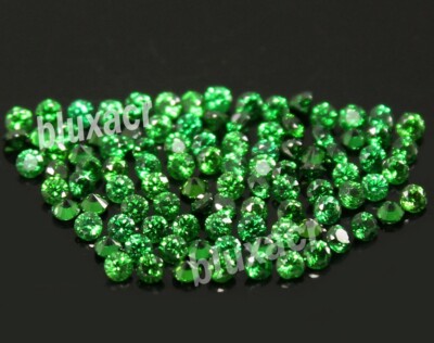 100 Pcs Wholesale Lot Natural Green Colombian Emerald 1.5 mm Round Brilliant Cut