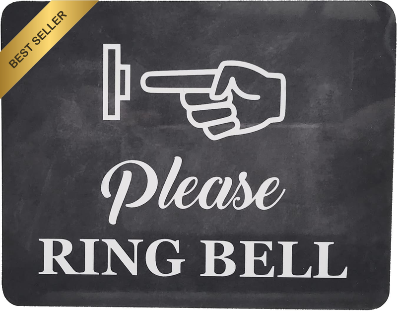 Please Ring Bell Sign with Adhesive Backing, Printed Metal Aluminium Sign with U