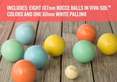 Resin Bocce Ball Set Wooden Case Outdoor Portable Lightweight Handy Kids Play