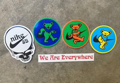 Nike SB Grateful Dead COMPLETE sticker pack 3 bears yellow orange green dunk low